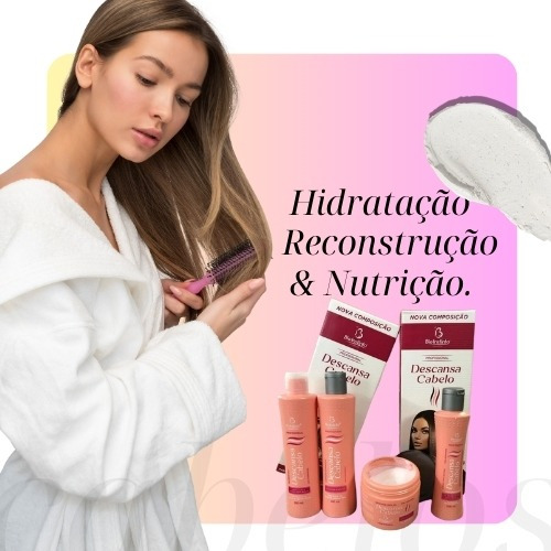 Kit Capilar Liso Com Força + Descansa Cabelo Beleza De Salão