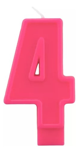 Vela Pastel Numero 4 Cumpleaños Party Cake Caramelo Rosa Neó