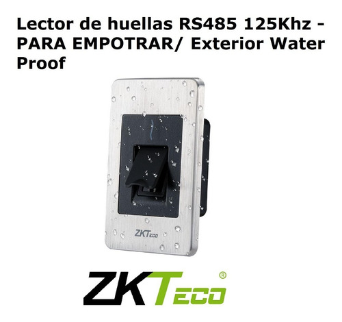 Lector De Huellas Rs485 125khz Para Empotrar Exterior Zkteco