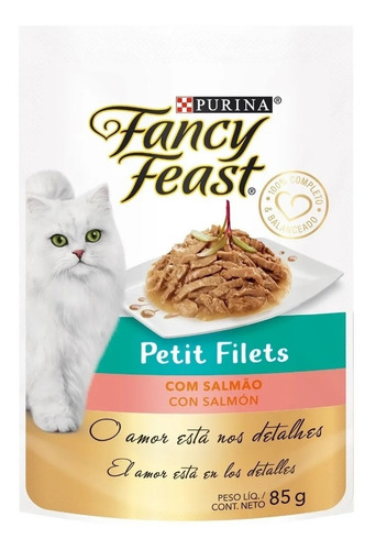 Pouch Gato Alimento Fancy Feast Salmón Caja 15 Unid