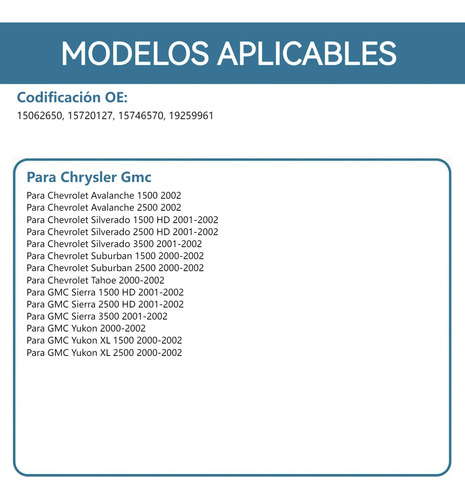 Control Maestro Vidrios Para Chevrolet Suburban Tahoe