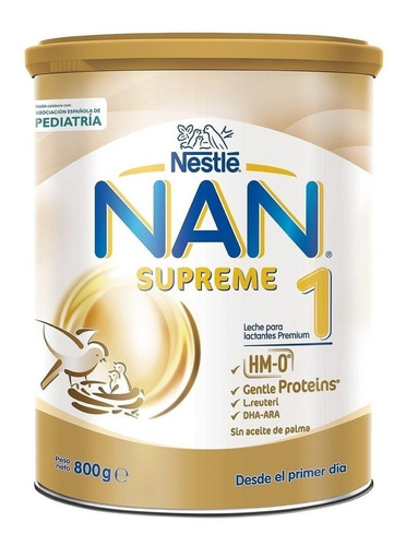 Imagen 1 de 1 de Leche de fórmula en polvo sin TACC Nestlé Nan en lata de 800g - 0  a 6 meses