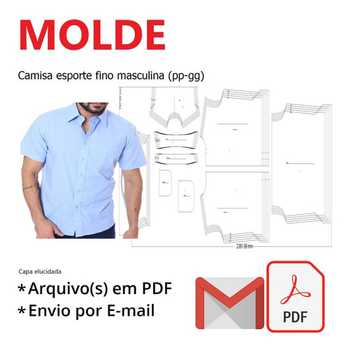 Kit 2 Moldes Modelagem Social Masculina
