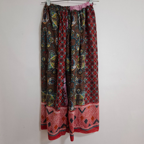 Pollera Larga Country Hippie Patchwork Talle M L (Usado)