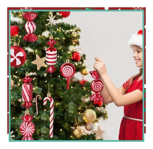 A 24 Adornos Colgantes Dulces Navideños Decoración