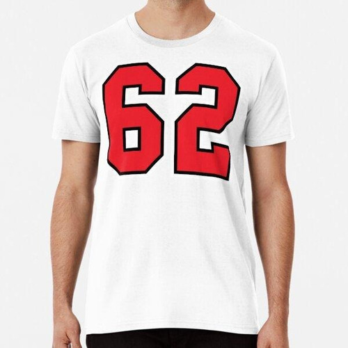 Remera 62 Black Red Sixty Two Number Jersey Algodon Premium 