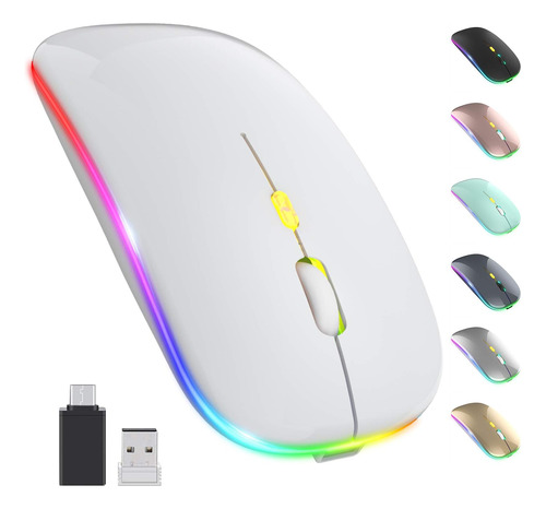 Mouse Slim Upgrade Led Inalambrico Blanco