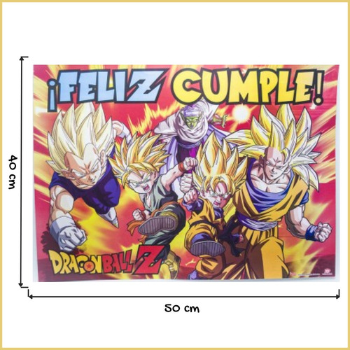 Afiche Dragon Ball Z Cumpleaños Infantil Cartel