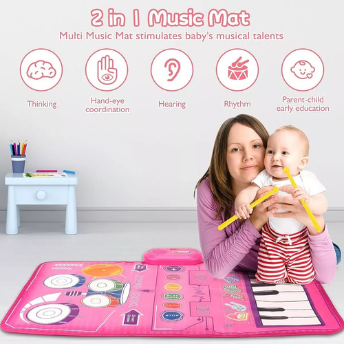 Tapete Infantil Para Instrumentos Musicales, Tapete De Piano