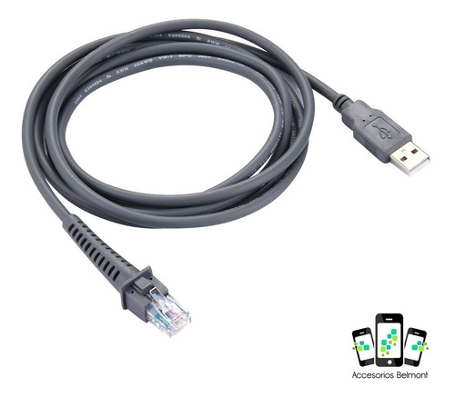 Cable Usb A Macho A Rj45 Symbol Ls2208 / 2208ap / ls4278 2m