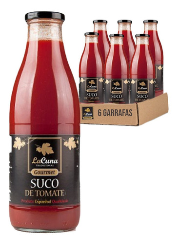 6x Suco De Tomate Espanhol Lacuna 1 Litro