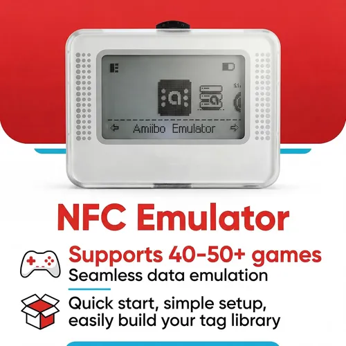 Allmiibo NFC : émulateur Smart Pour Switch, 3DS, WiiU, 3000 Données, écran OLED Rechargeable