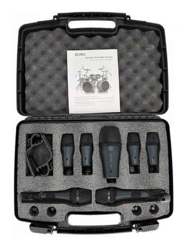 Kit De 7 Microfones Para Bateria Eltec Dma7 Pro + Estojo Top