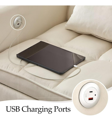 Sofa Cama Convertible 3 En 1 Usb Respaldo Ajustable Poyisou