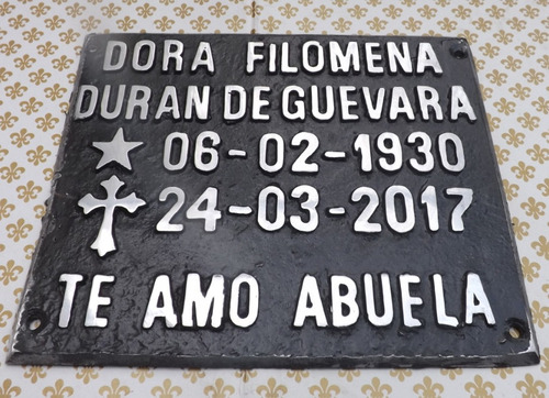 Placa Aluminio Fundida Alto Relieve Somos Gradocenter