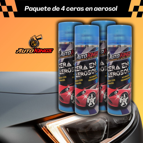 Paquete De 4 Cera Natural En Aerosol Autokings 440ml