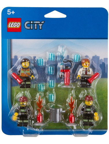 Lego City Conjunto Accesorios De Bomberos Con 4 Minifiguras