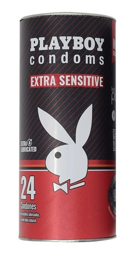 24 Condones Extra Lubricados Playboy Extra Sensitive