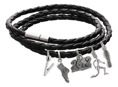 Pulsera Maratón Corredor Hombre Brazalete Dije Letra Inicial