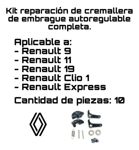 Kit Reparacion Pedal Embrague Autoregulable Renault Clio 1