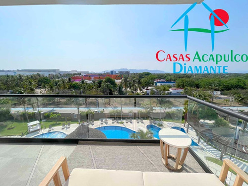 Imagen 22 de 30 de Cad Altamar Victory 401. Terraza Grande Con Vista A Los Jardines Y Albercas