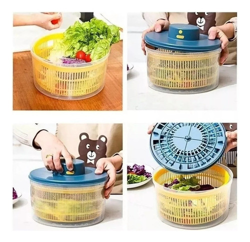 Centrífuga de salada de secagem elétrica de cor verde