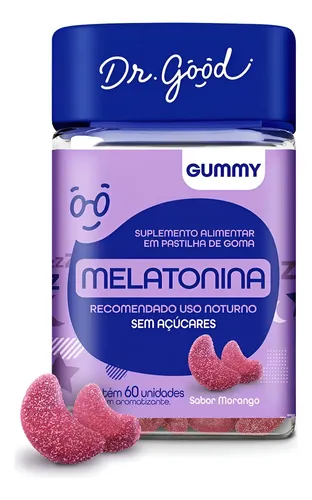 Melatonina Dr. Good em Gomas Sabor Morango para Sono Profundo
