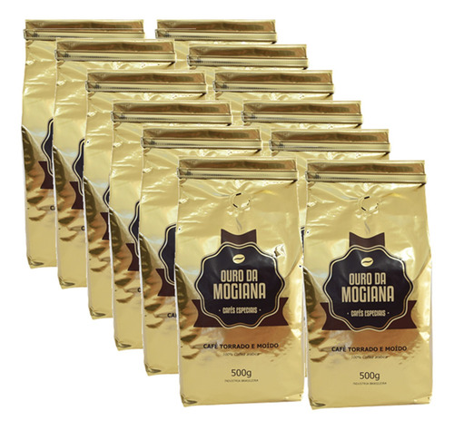 12 Unid Café Gourmet Ouro Da Mogiana Torrado E Moído 500g