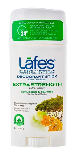 Desodorante Natural Stick Extra Forte 63g Lafes Sem Alumínio