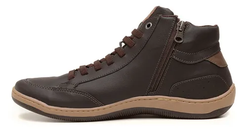 Sapatênis Masculino Casual Cano Alto Zíper Lateral Rovetto