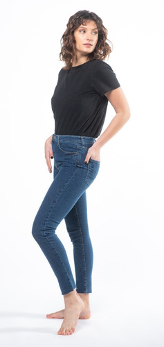 Jean Chupin Al Cuerpo Tiro Alto Color Azul Mujer - Mizu