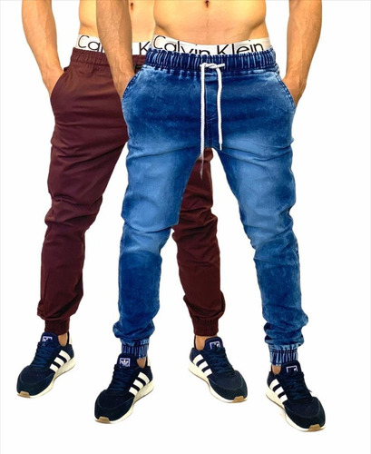 Kit 2 Calça Masculina Jeans Sarja Jogger Melhor Preço