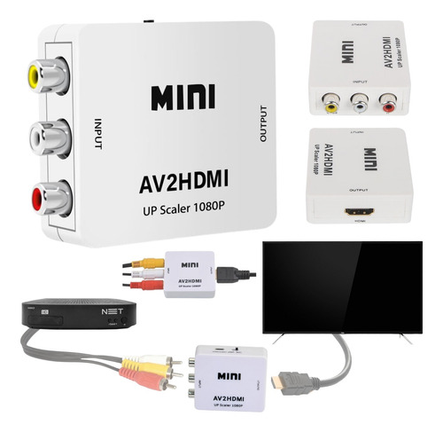 Mini Adaptador Rca Av Conversor P/ Hdmi 1080p Av2hdmi