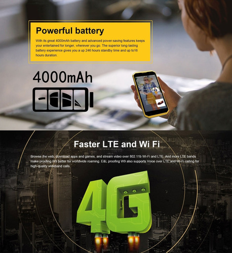Celular E&l W9 - Gps Dualsim 4g Wifi Office Ip68 Ip69 / Blu