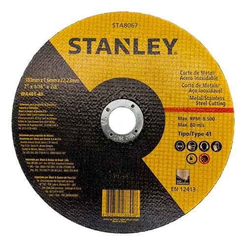 Disco Aco Inox Stanley 7 X1/16 X7/8  - Fino 1,6mm