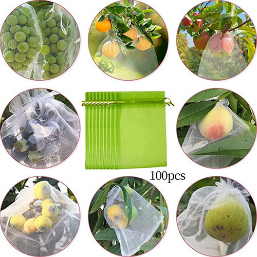 100 Uds Bolsas De Protección De Frutas Bolsas 13cm X 18cm