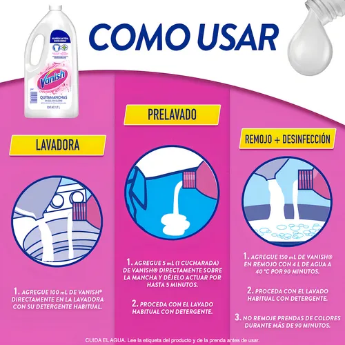 Quitamanchas Ropa Blanca Vanish® Gel Crystal White 435 Ml