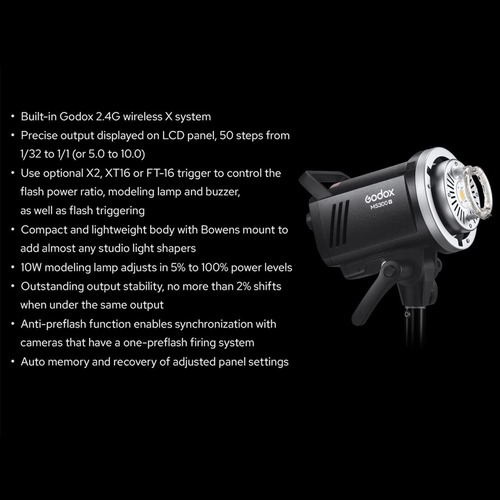 Flash Estroboscópico De Estúdio Godox Ms300v Ms300-v 300w Gn