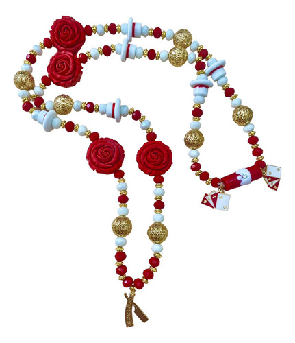 Guia Malandra Maria Navalha 60cm Cristal 10mm Colar Umbanda