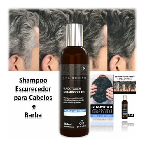 Shampoo Para Barba Grandha Vita Hominis Black Touch 250ml