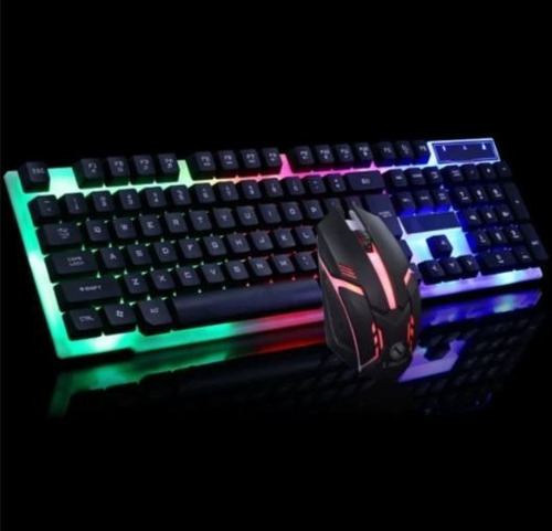 Teclado Y Mouse Tipo Gamer Dn-dy02 Led Retroiluminado