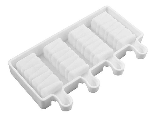 Molde Helado Silicona Paleta Rectangular + 50 Palitos Madera