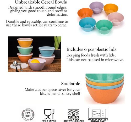 Tazones De Cereales Inquebrantables De Koxin -karlu Con Tapa