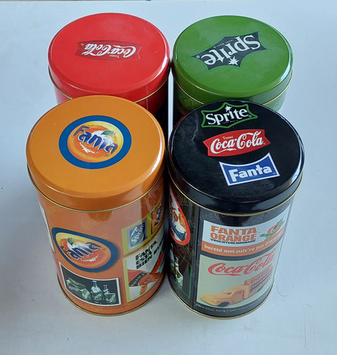 Lote 4 Latas De Colección Coca - Cola Fanta - Sprite (Usado)