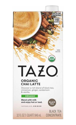 Tazo Concentrado Liquido Chai Latte Starbucks Café Té 32oz