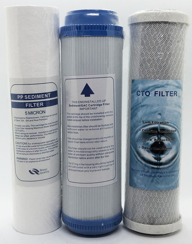 Imagen 1 de 3 de Kit Osmosis Inversa Recambio De Filtros Completo 3 Etapas