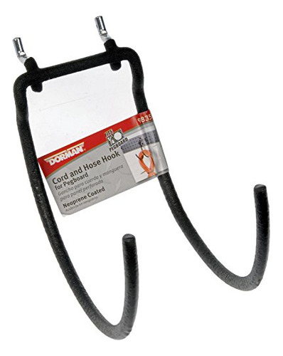 Gancho Curvado Recubierto Dorman Para 1/4puLG Pegboard, Negr