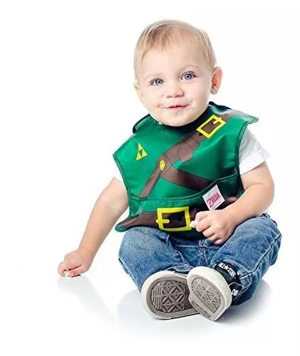 Bumkins SuperBib, babero para bebé, con tela impermeable de capa, se adapta  a bebés y niños pequeños de 6 a 24 meses, Nintendo Zelda