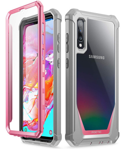 Funda Para Galaxy A70 Full Body Clear Pink