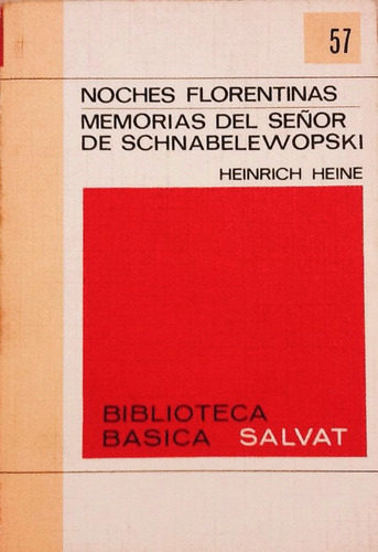 Noches Florentinas / Memorias... - Heinrich Heine (Usado)